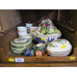A Coalport Ming Rose pattern egg shape box, and floral spray, another Aynsley flower spray,