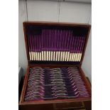 A canteen of cutlery in mahogany box