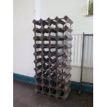 A wine rack with thirty-six compartments