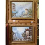 Caroline Burnett Views of Paris - A pair Oil on canvas, signed 30cm x 40cm (2)