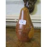 A fruitwood tea caddy in the form of a pear, early 19th century style, 21.5cm high