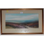 George Trevor Pair of Highland views, possibly Dartmoor Watercolours signed 24cm x 54cm (2)
