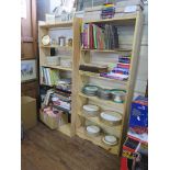 A pair of pine open bookcases, 63cm wide 147cm high