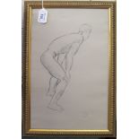 Duncan Grant (1885 - 1978) Study of a male nude Pencil sketch Initialled 37cmx 24cm
