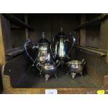 A four piece plated tea and coffee set