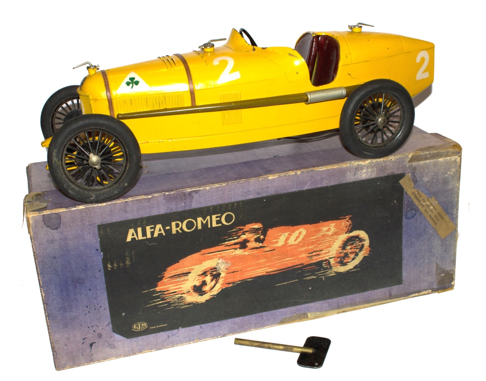 A CIJ (Compagnie Industrielle du Jouet) clockwork painted tinplate Alfa-Romeo P2 Racing Car finished