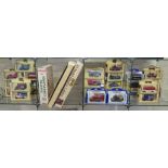 Lledo: Kelloggs set, twenty boxed model, twelve loose in display cabinet, three Oxford diecast and