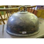 A large silver plated meat cover circa 1900, 46cm wide