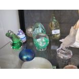 A collection of eight various glass paperweights including Nachtman Cockateel, Gozo etc