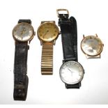 A collection of four gentleman's watches to include a stainless steel Tissot