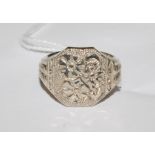 A large silver signet ring