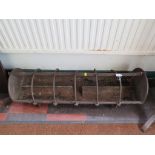 A Victorian rare breeds iron feeding trough, 99cm wide