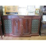 A mahogany breakfront Radiogram case, fitted with Garrard 3500 turntable and Dynatron SRX 24A radio,