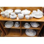 Alfred Meakin Clo-White tea and dinner service with Autumnal foliate border (63 pieces)
