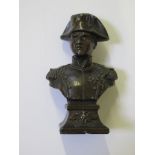 A bronze bust of Napoleon, 8.5cm high