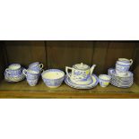 Foley Willow Pattern teawares, and other blue and white teawares (29 pieces)