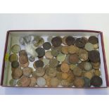 A small collection of copper coins, etc