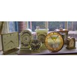 A collection of seven various mantel clocks comprising London Clock Co., Portmerion, Swiza,