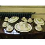 A Royal Doulton Rondelay pattern part coffee set, two tureens and covers and a serving plate (18