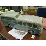 A hand-built in wood prototype scale model of a Foden Streamline Observation Coach 'SALOPIA' by