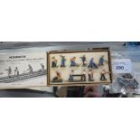 Märklin HO figures: set 404 Gc Figures of Workmen On The Line in original box and four loose