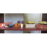 Märklin HO wagons: 326 Jamaica Banana Van (in 325 box), 324 Refrigerated wagon, 4611 Crane Truck and