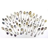 A LARGE SELECTION OF SILVER COMMEMORATIVE SPOONS from across the world, many various British