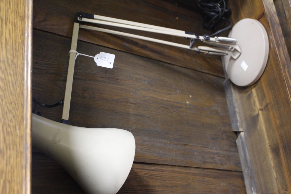 AN ANGLEPOISE STYLE LAMP, an adjustable stool, a boot remover and two shooting sticks (5) - Image 3 of 3