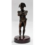 A LATE 19TH CENTURY BRONZE FIGURE of Napoleon 21cm in height