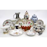 A SELECTION OF 19TH AND 20TH CENTURY PORCELAIN including Wedgwood big top beakers, commemorative