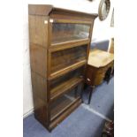 A FOUR TIER OAK GLOBE WERNICKE STYLE BOOKCASE, 87cm wide x 156cm high x 35cm deep