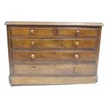 A VICTORIAN MAHOGANY TWO OVER THREE DRAWER CHEST 112cm wide x 81cm high x 49cm deep