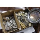 A QUANTITY OF SILVER PLATED CUTLERY including Kings pattern etc.,