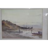 THREE BURMESE LANDSCAPE WATERCOLOURS each signed M. C. Sauni ? all 26cm x 36cm (3)