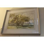 GLADYS REES TEESDALE 'Appletrees', pen, ink and watercolour wash, signed lower left, 34.5cm x 49.5cm