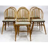 SEVEN ERCOL SPINDLE BACK KITCHEN CHAIRS