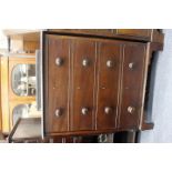 A 19TH CENTURY MAHOGANY CONVERTED CUPBOARD standing on shaped bracket feet 65cm x 78cm x 51cm