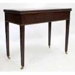 A GEORGE III CHIPPENDALE STYLE MAHOGANY TEA TABLE with blind fretwork decoration 89cm wide
