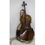 A VINTAGE CELLO 122cm in length