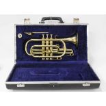 AN 'AMATI KRASLICE, CZECHOSLOVAKIA' BRASS CORNET, numbered ACR201 in a fitted case