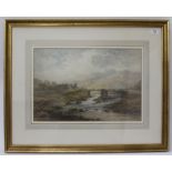 WILLIAM HENRY HALL (1812-1880) A Yorkshire river landscape, signed lower left, 32cm x 47.5cm