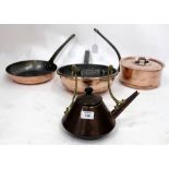 A BENSON COPPER AND BRASS KETTLE 22cm in height together with a 19th Century Baumalu French made