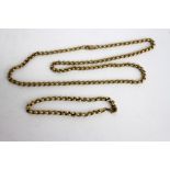 A 9CT GOLD NECKLACE, 61cm long together with a 9ct gold bracelet, the necklace approximately 52