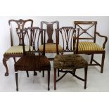 AN 18TH CENTURY CHAIR and four 19th century chairs (5)