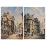 CECIL JACK KEATS (19TH / 20TH CENTURY) 'Rouen' and 'Nantes', a pair, both signed and titled, the