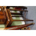 A GEORGE III MAHOGANY AND BOX STRUNG OCCASIONAL TABLE fitted with frieze drawer, 43cm x 78cm x 36cm