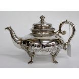 A DANISH WHITE METAL BACHELOR'S TEAPOT marked A. Dragsted, possibly silver 16cm high