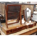 TWO LATE 18TH / EARLY 19TH CENTURY TOILET MIRRORS including a shield example with boxwood inlay