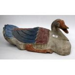 A PAINTED WOODEN CHINESE GOOSE 55cm in length