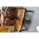 A PAIR OF VICTORIAN MAHOGANY HALL CHAIRS